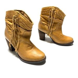 Naughty Monkey Leather Fringe Western Ankle Boots